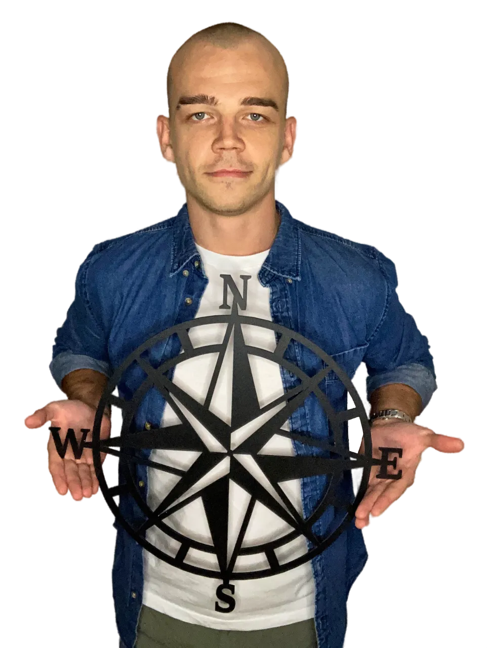 Radek Slaný osobní kouč s velkým kompasem v rukách